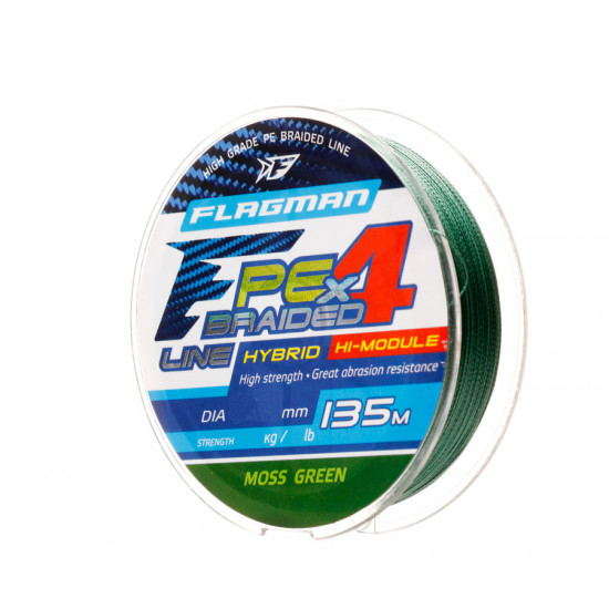 Шнур FLAGMAN PE Hybrid F4 135м MossGreen 0,08мм 3,6кг 8lb