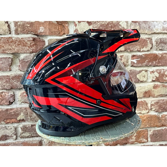 Шлем мото HIZER B6196-1 (L) #4 black/red