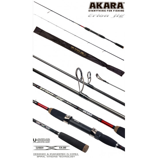 Спиннинг шт. уг. 2 колена Akara Erion Jig TX-30 (10-30) 2,48 м