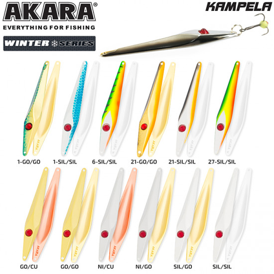 Блесна зим. Akara Ice Kampela 75 9 гр. 6-Sil/Sil