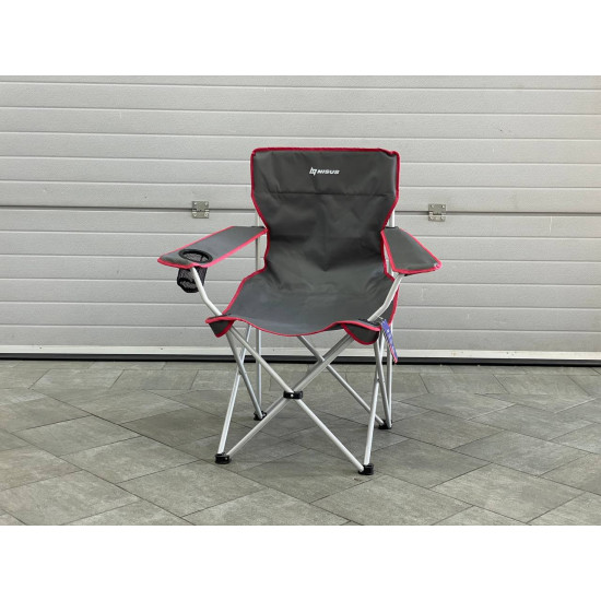 Кресло складное серый/красный (N-96806H-GR) NISUS (пр-во ГК Тонар)