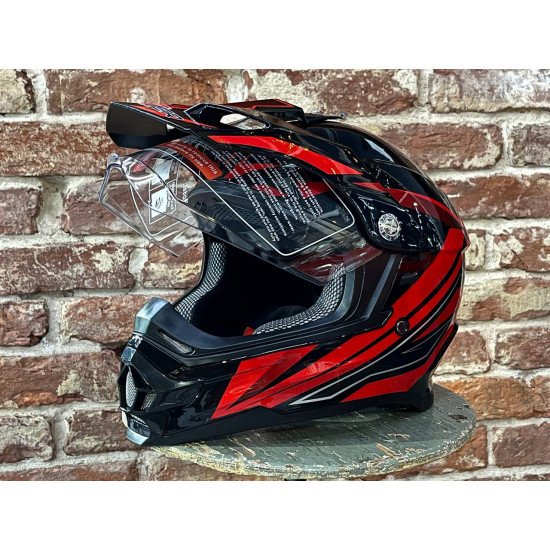 Шлем мото HIZER B6196-1 (L) #4 black/red
