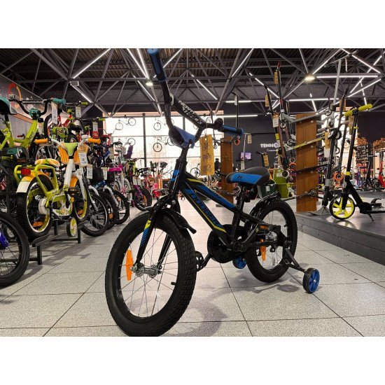 Велосипед NOVATRACK 16" DODGER алюм. черный, тормоз нож, полная защита цепи, короткие крылья