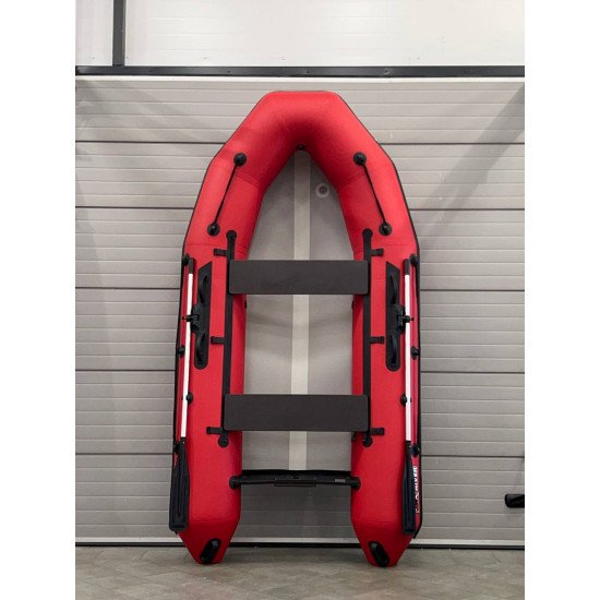 Лодка Rocky 375 (красный, черная фурнитура)+ Дублирование дна тканью ПВХ