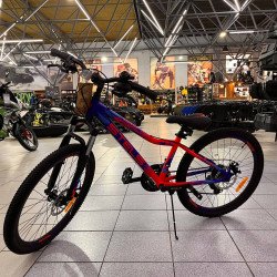 Велосипед 24" STELS Navigator-410 MD (12" Синий/Неоновый-красный) 
