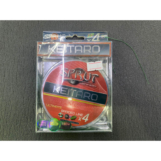 Шнур "Sprut" KEITARO Ultimate Braided Line x4 (140m/Dark Green/0,18mm/14,9kg)