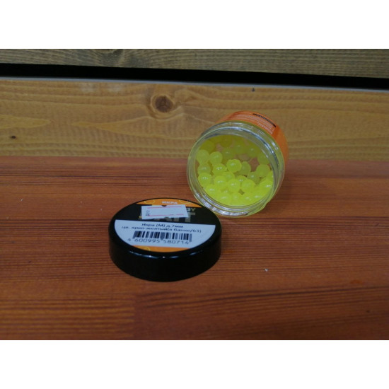 Искусств. насадка "ENERGY BAIT" ИКРА (M) д.7мм, цв. ярко-желтый, ароматизир. (63шт)