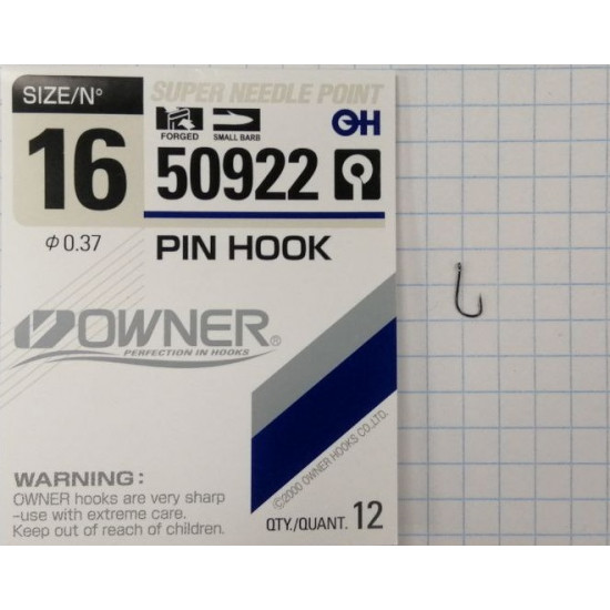 Крючок Owner 50922 BC №16 Pin Hook (12шт.) ow-50922BC-16