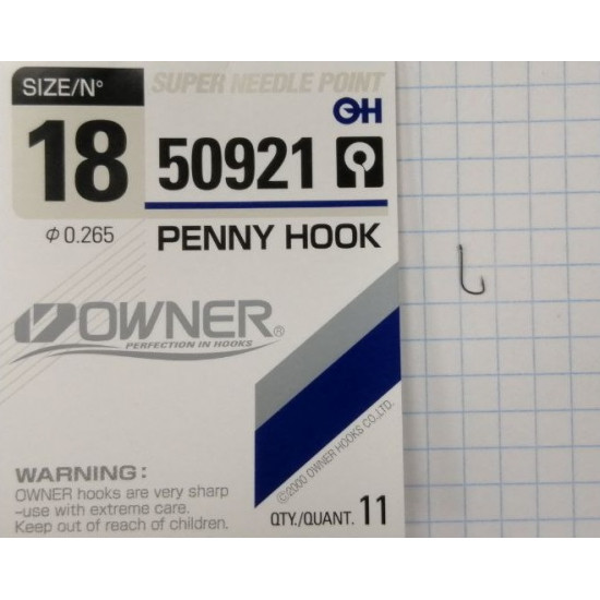 Крючок Owner 50921 BC №18 Penny Hook (11шт.) ow-50921BC-14