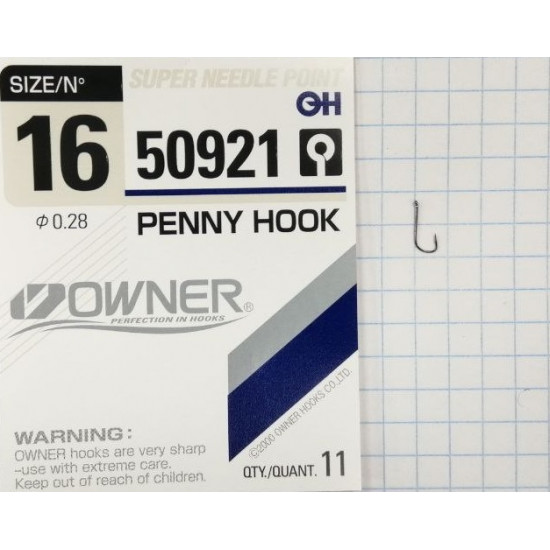 Крючок Owner 50921 BC №16 Penny Hook (11шт.) ow-50921BC-16