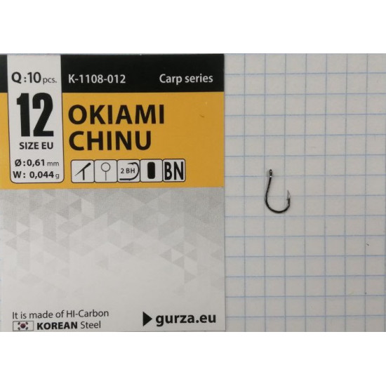 Крючки Gurza-OKIAMI CHINU RING (2BH) BN №12 (10шт/уп)