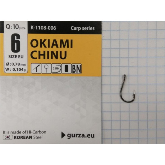 Крючки Gurza-OKIAMI CHINU RING (2BH) BN № 6 (10шт/уп)