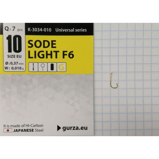 Крючки Gurza-SODE LIGHT (F6) G №10 (7шт/уп)