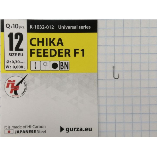 Крючки Gurza-CHIKA FEEDER (F1) BN №12 (10шт/уп)