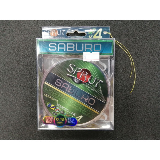 Шнур "Sprut" SABURO Soft Ultimate Braided Line x4 ( 95m/Multicolor/0,18mm/14,9kg)