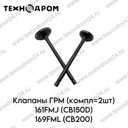 Клапаны ГРМ (компл=2шт) 161FMJ (CB150D) 169FML (CB200) Клапаны ГРМ (компл=2шт) 161FMJ (CB150D) 169FML (CB200)