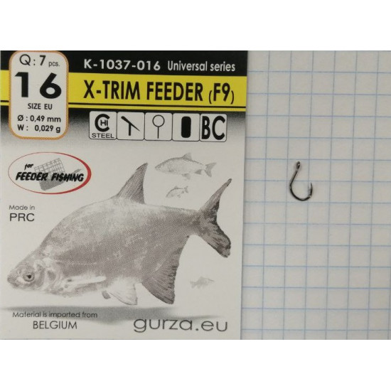 Крючки Gurza-X-TRIM FEEDER (F9) №16 BC (7шт/уп)