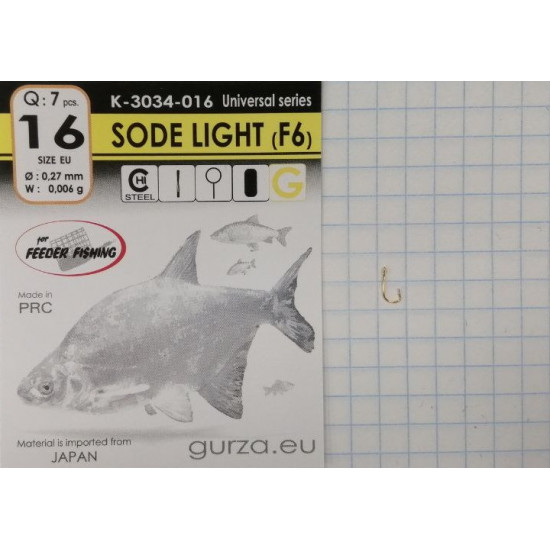 Крючки Gurza-SODE LIGHT (F6) G №16 (7шт/уп)