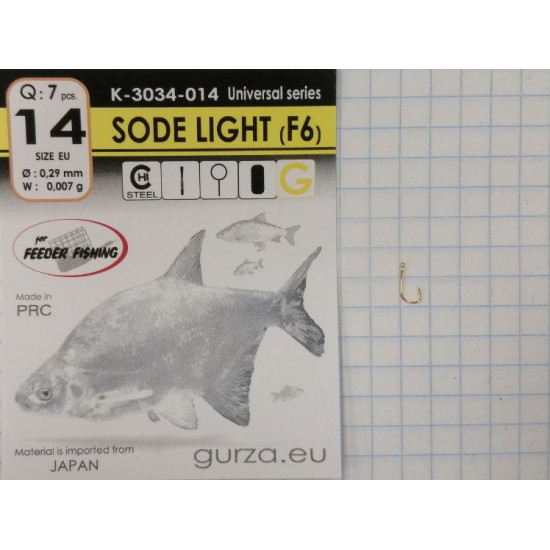 Крючки Gurza-SODE LIGHT (F6) G №14 (7шт/уп)