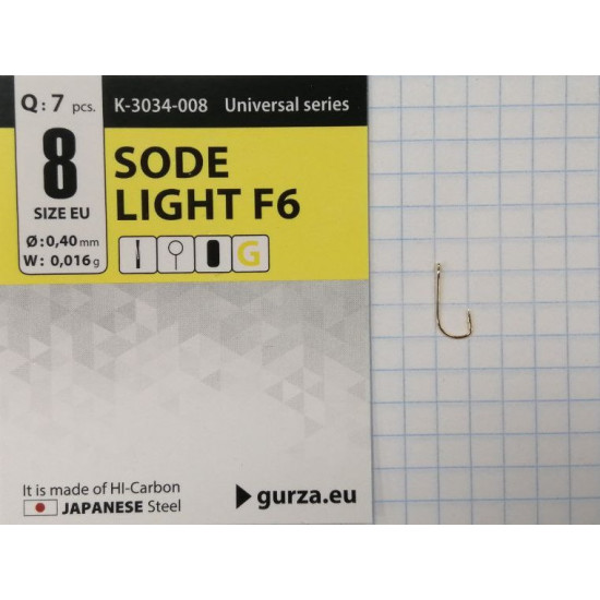 Крючки Gurza-SODE LIGHT (F6) G № 8 (7шт/уп)