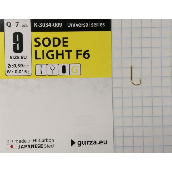 Крючки Gurza-SODE LIGHT (F6) G № 9 (7шт/уп)