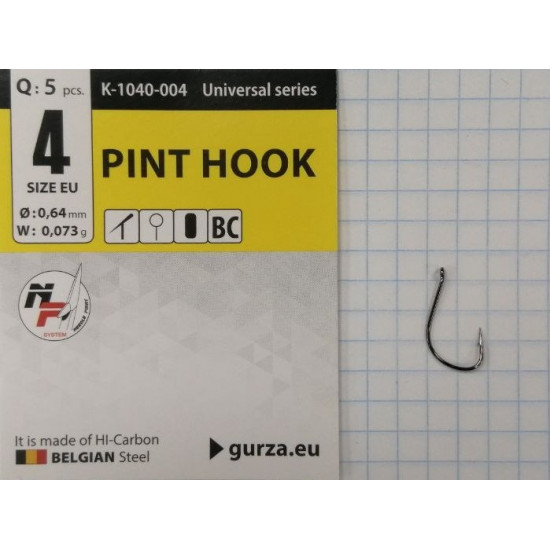 Крючки Gurza-PINT HOOK №4 BC (5шт/уп) NEW PACK