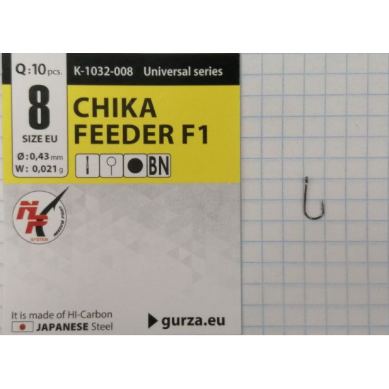 Крючки Gurza-CHIKA FEEDER (F1) BN № 8 (10шт/уп)