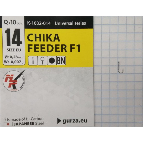 Крючки Gurza-CHIKA FEEDER (F1) BN №14 (10шт/уп)