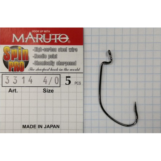Крючки офсетные Maruto 3314 BN №4/0 Spin Pro (5шт/уп) (цена за уп) яяя