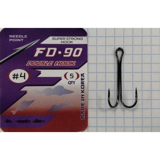 Крючок двойной FLAGMAN Double Hook F-90 №4 1шт