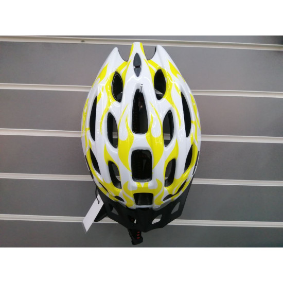 Шлем защитный FSD-HL003 (in-mold) жёлто-белый, размер L