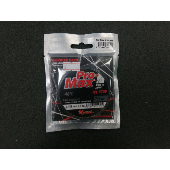 Леска Pro-Max Ice Stop 0,181 мм, 3,8 кг, 30 м, прозрачная, Barrier Pack