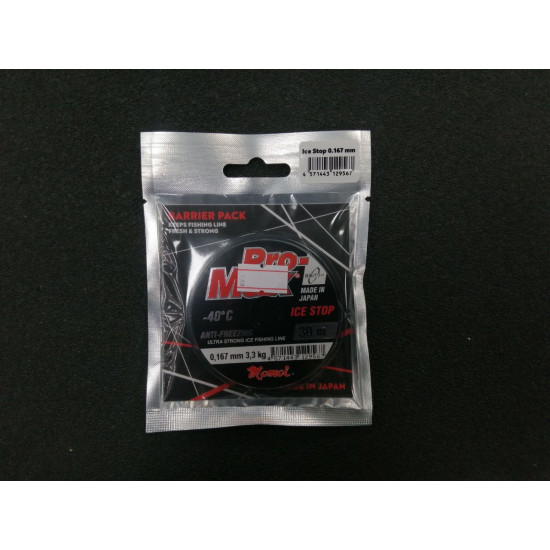 Леска Pro-Max Ice Stop 0,167 мм, 3,3 кг, 30 м, прозрачная, Barrier Pack