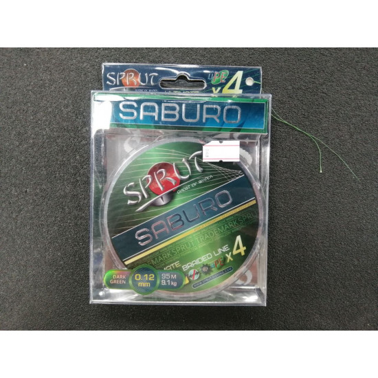 Шнур "Sprut" SABURO Soft Ultimate Braided Line x4 ( 95m/Dark Green/0,12mm/9,1kg)