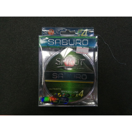 Шнур "Sprut" SABURO Soft Ultimate Braided Line x4 ( 95m/Space Gray/0,14mm/11,5kg)