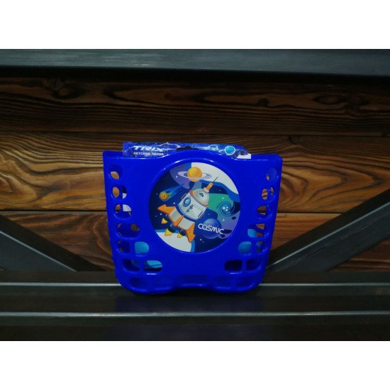 Корзина TRIX Cosmic детская 12"-16",крепление на руль, 190х125х140мм,пластиковая,синяя