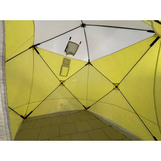 Палатка зимняя утепл. Куб 1,8х1,8 yellow/gray (HS-ISCI-180YG) Helios