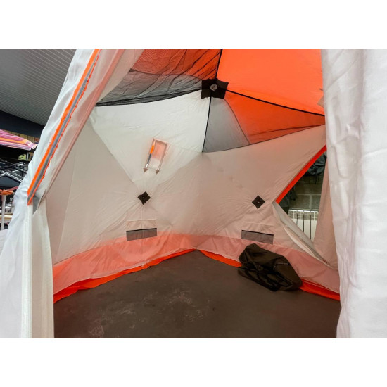Зимняя палатка Призма Премиум 2-сл. 215*215 В95Т1 цвет: бело-оранжевый
