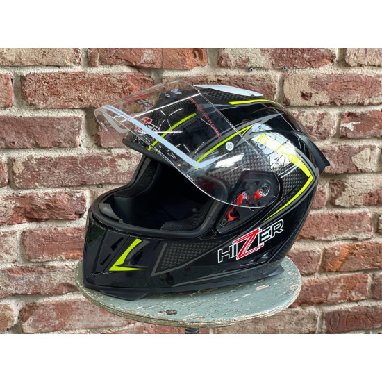 Шлем мото HIZER J5311 (L) #1 black/lemon