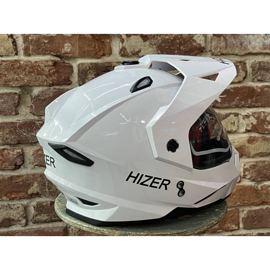 Шлем мото HIZER J6802 (XL) #2 white (2 визора)