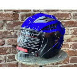 Шлем мото HIZER B208 (S) #3 blue/black (2 визора)