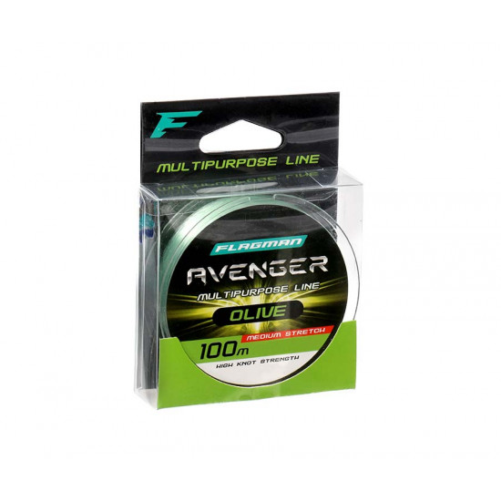 Леска FLAGMAN Avenger Olive Line 100м 0,28мм 7,7кг/17lb