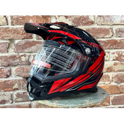 Шлем мото HIZER B6196-1 (L) #4 black/red