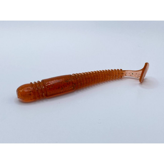 Силиконовая приманка Brown Perch-Sweet minnow(Фиолетовый LOH коричневая шуба) 3,9"/99мм (уп.4шт)#007