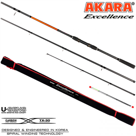 Удилище шт. уг. фид. 3 колена Akara Excellence Feeder TX-30 (90-120-150) 3,9 м