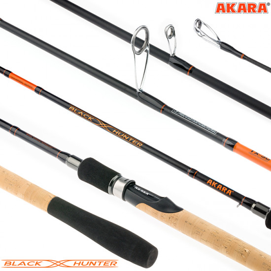 Спиннинг шт. уг. 2 колена Akara Black Hunter (7-32) M822 2,48 м