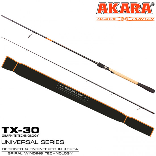 Спиннинг шт. уг. 2 колена Akara Black Hunter (7-32) M702 2,1 м