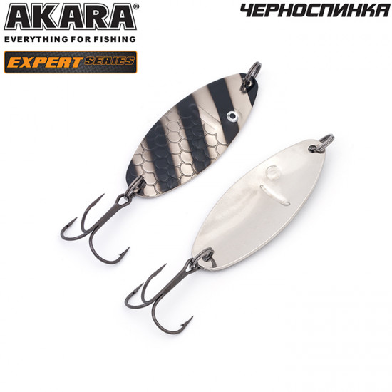 Блесна колеб. Akara Expert Черноспинка 65 мм 15 гр. 14/SIL