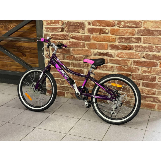 Велосипед NOVATRACK 20" ALICE пурпурный,стал.рама, 6 скор., Shimano TY21/Microshift TS38,диск.тормоз