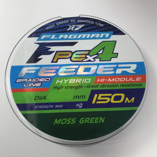 Шнур Flagman PE Hybrid X4 Feeder Moss Green 150м 0,10мм 4,6кг